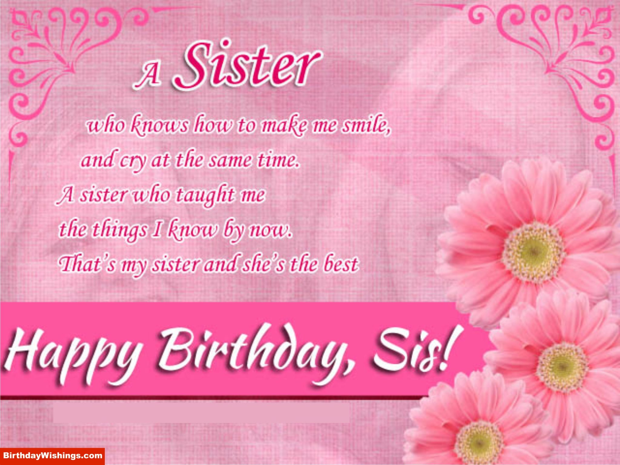 Birthday Poem For Sister Happy Birthday Wishes