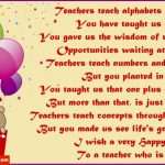 Beloved Teacher Birthday Poem